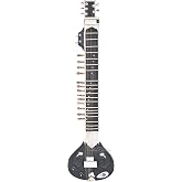 Maharaja Musicals Electric Sitar - Single Flat Tumba, Kharaj Pancham Style, Black Color, Extra Strings, Mizrabs, Bag (PDI-91)