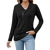 Romanstii Quarter Zip Sweatshirt for Women Fall Long Sleeve Cowl Neck Top 2025 Fashion Pullover with Pockets