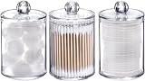 Tbestmax 3 Pack Small Qtip Jar Apothecary Jar Clear Makeup Organizer 10 Oz view 1