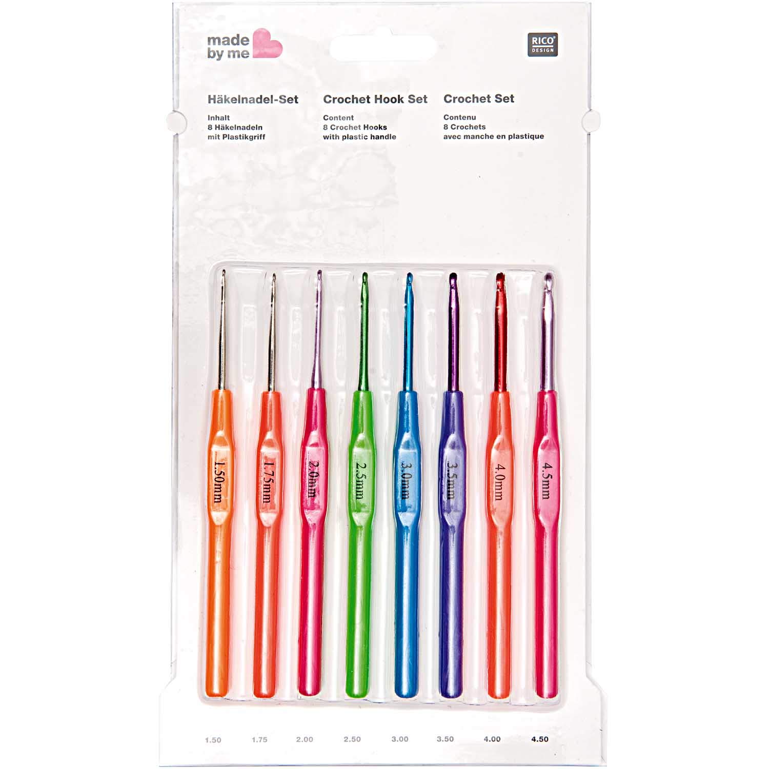 Rico Design Crochet Hook with Handle Set, Metal, Multi-Colour