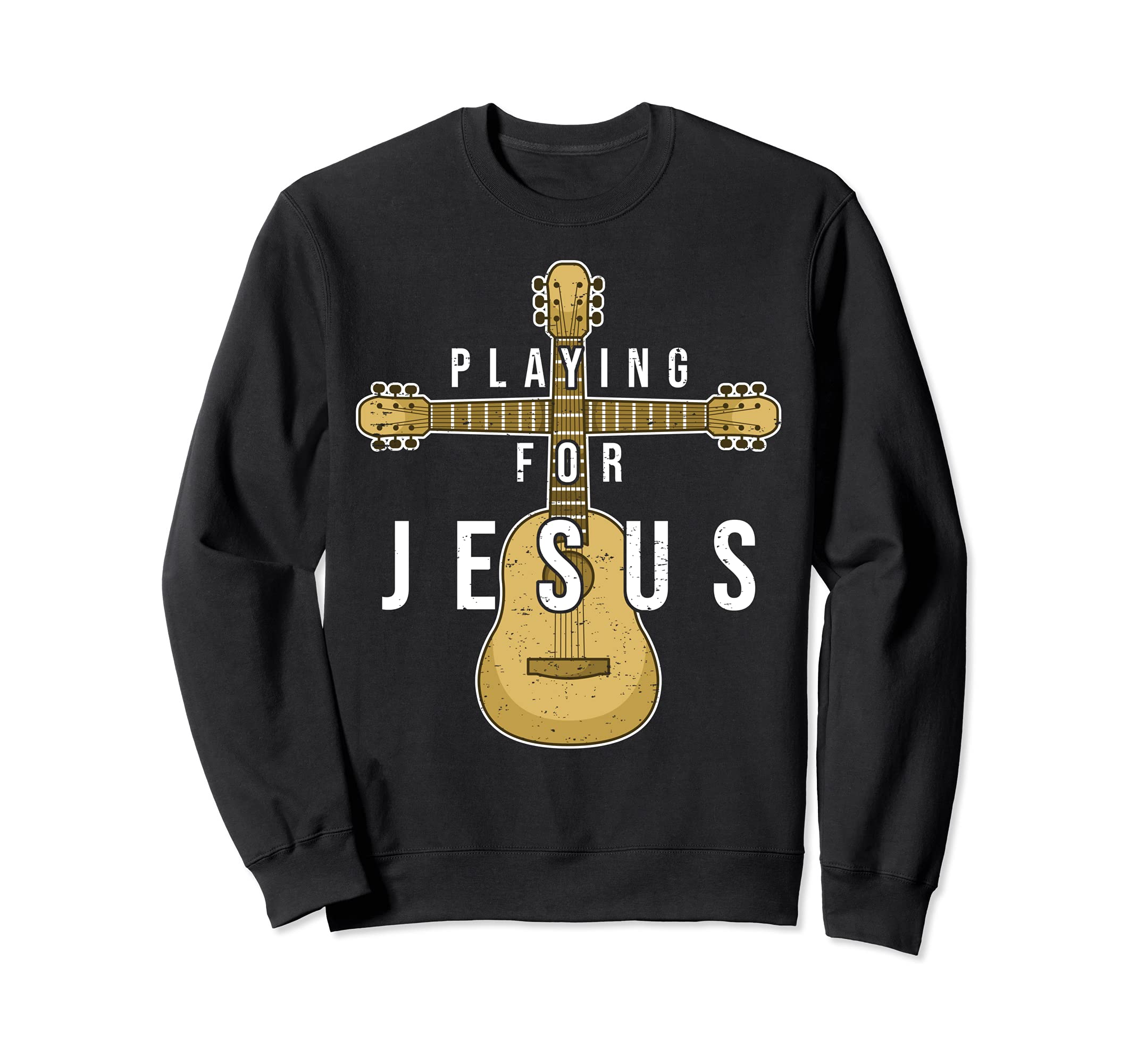 Christian Music Guitar Player Jesus Guitarist Crucifix Sweatshirt