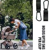 BRITECO 2pcs Black Carabiner Clips Heavy Duty Pram Stroller Hook view 5