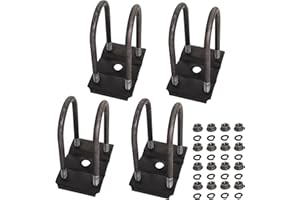 Trailer U Bolt Kit for 5200-7000lbs 3" Round Axle, Heavy Duty Trailer Axle U Bolts 7" Long, 1/2” Diameter, 2” Thread Pitch by MCCKLE (2 Pack)