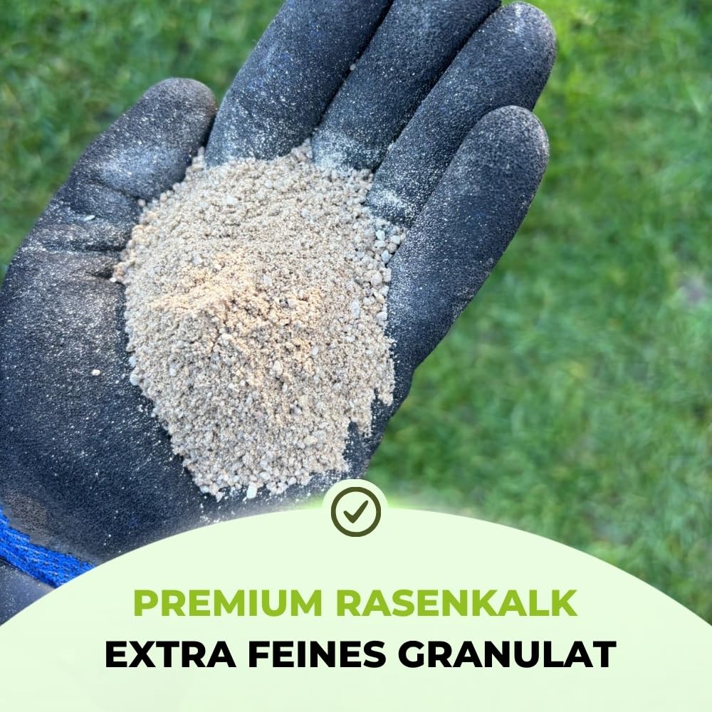 TerraUno Rasenkalk Frühjahr & Herbst, bei Moos und Unkraut im Rasen, verstärkt die Düngung, verbessert pH-Wert & Bodenstruktur, 15 kg für 300 m², extra fein, ideal für Streuwagen, tierfreundlich 7