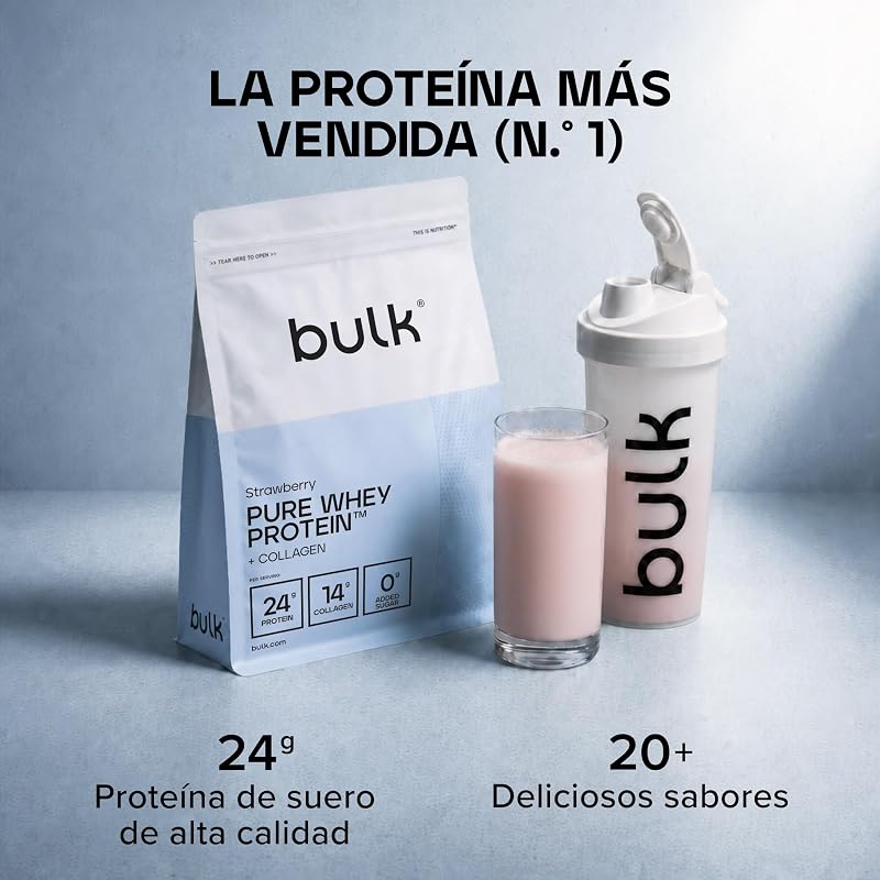 Pure Whey Protein + Colágeno, Fresa, 2kg