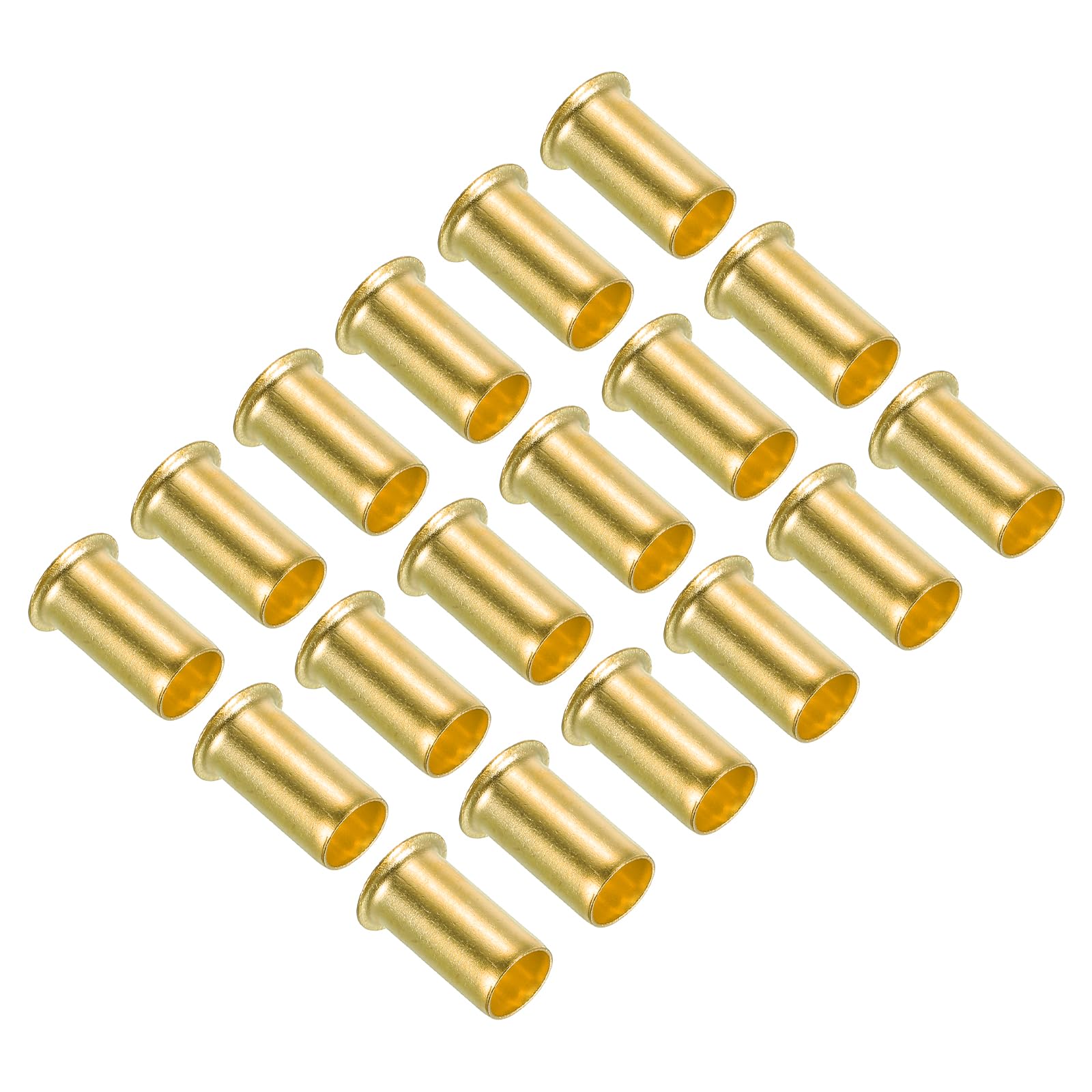 PATIKIL 8mm ID 10mm OD Brass Compression Insert, 18 Pack Insert Tube Support Compression Fitting Accessories Kit for Water Oil Air Pipe