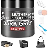 Leather Recoloring Balm,8.5oz Leather Color Restorer,Dark Gray Leather Repair kit for Furniture and Car Interior,Leather Couch Scratch Repair,Leather Dye Paint for Faded,Cracked and Damaged Leather