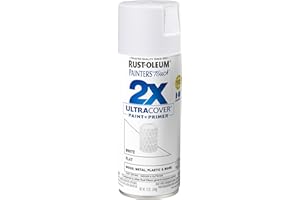 Rust-Oleum 334021 Painter's Touch 2X Ultra Cover Spray Paint, 12 oz, Flat White
