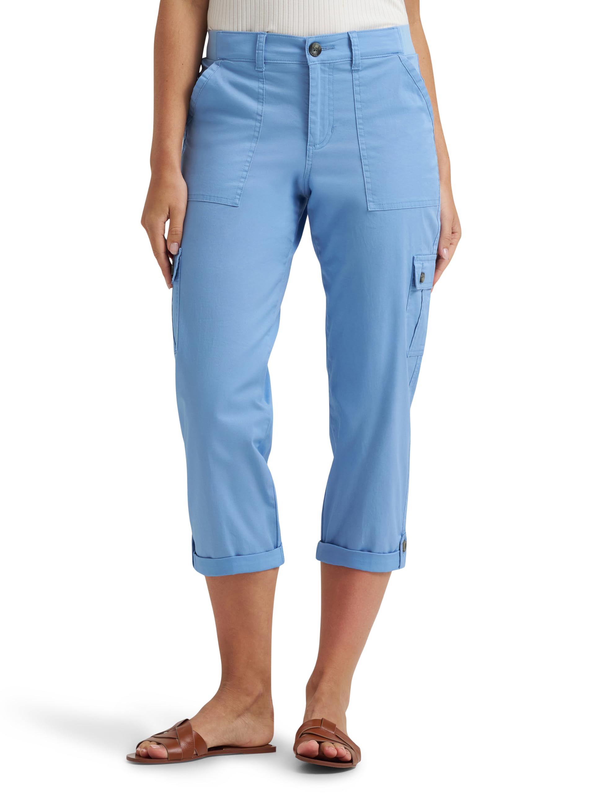 Lee Women’s Ultra Lux Comfort with Flex-to-Go Cargo Capri Pant, Halogen, 18