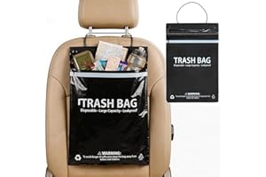 Gelapa 50 Count Disposable Car Trash Bags - Hanging & Stick-On Car Garbage Bags, 2 Gallon Leak-proof & Smell-Proof, 1.18 mil 