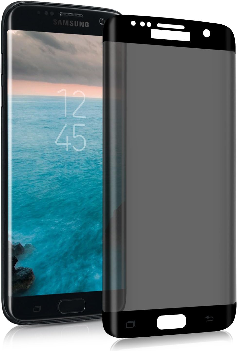 Pueryin 3D Galaxy S7 Edge Screen Protector Privacy Anti-spy Tempered Glass Screen Film 9H Hardness Anti-Scratch Anti-Peep Shield for Samsung Galaxy S7 Edge (black5)