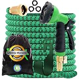 J&B XpandaHose Gartenschlauch 15,2 M – Dehnbar, Leicht, Mit Messinganschlüssen & Aufbewahrungstasche J&B XpandaHose Gartenschlauch 15,2 M – Dehnbar, Leicht, Mit Messinganschlüssen & Aufbewahrungstasche