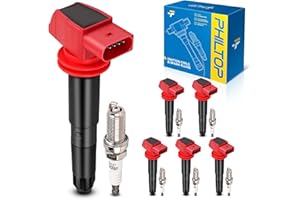 PHILTOP Set of 6 Ignition Coil Pack and Iridium Spark Plugs Fits for Porsche 2010 2011 2012 2013 2014 2015 2016 Panamera,2008 2009 2010 2011 2012 2013 2014 Cayenne