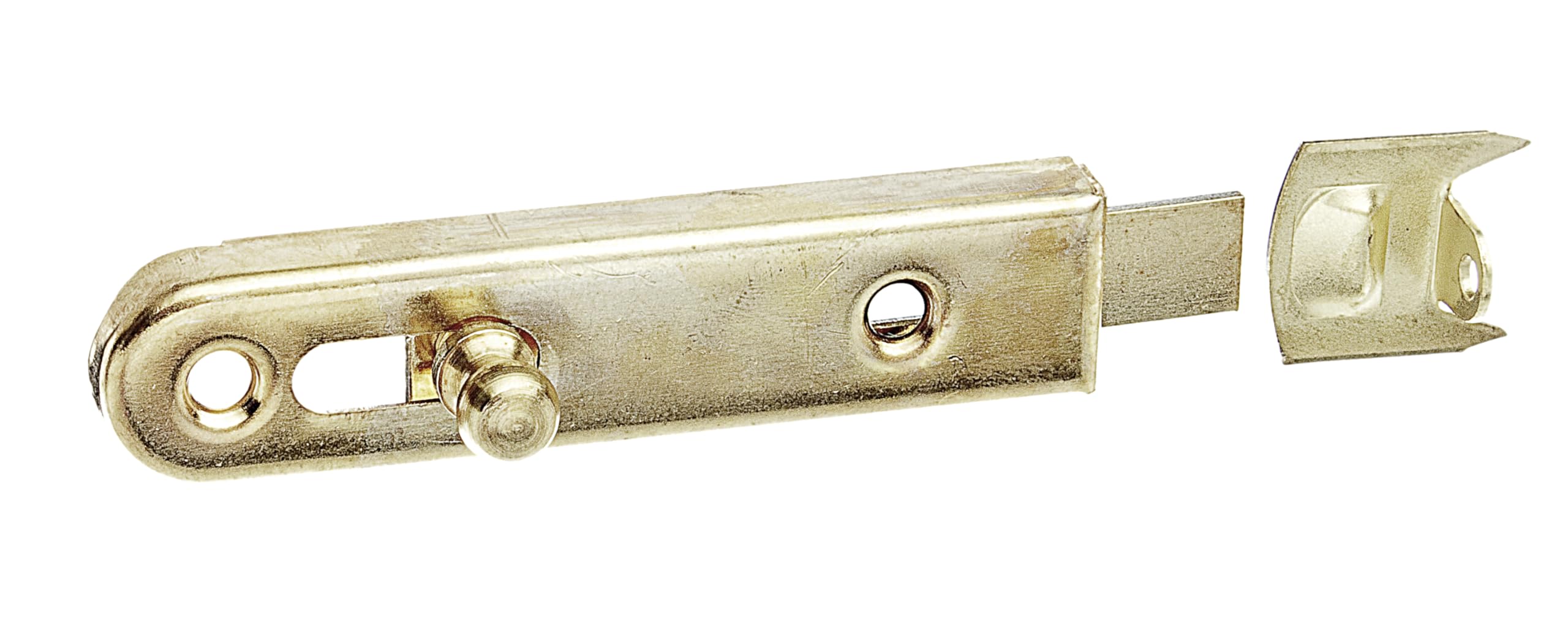 Alberts 869182 Möbelriegel mit Knopfgriff Furniture Latch with Button Handle, Brass-Coloured