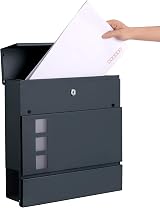 SONGMICS Modern Mailbox Lockable Wall-Mounted Anthracite Grey GMB052G01 view 6
