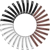 Hotop 30 Pieces Hair Clip, Open Center Domed Metal Barrettes, Assorted Colors (Black, Brown, Silver), Universal Size, Lightweight, Durable, for Girls and Women