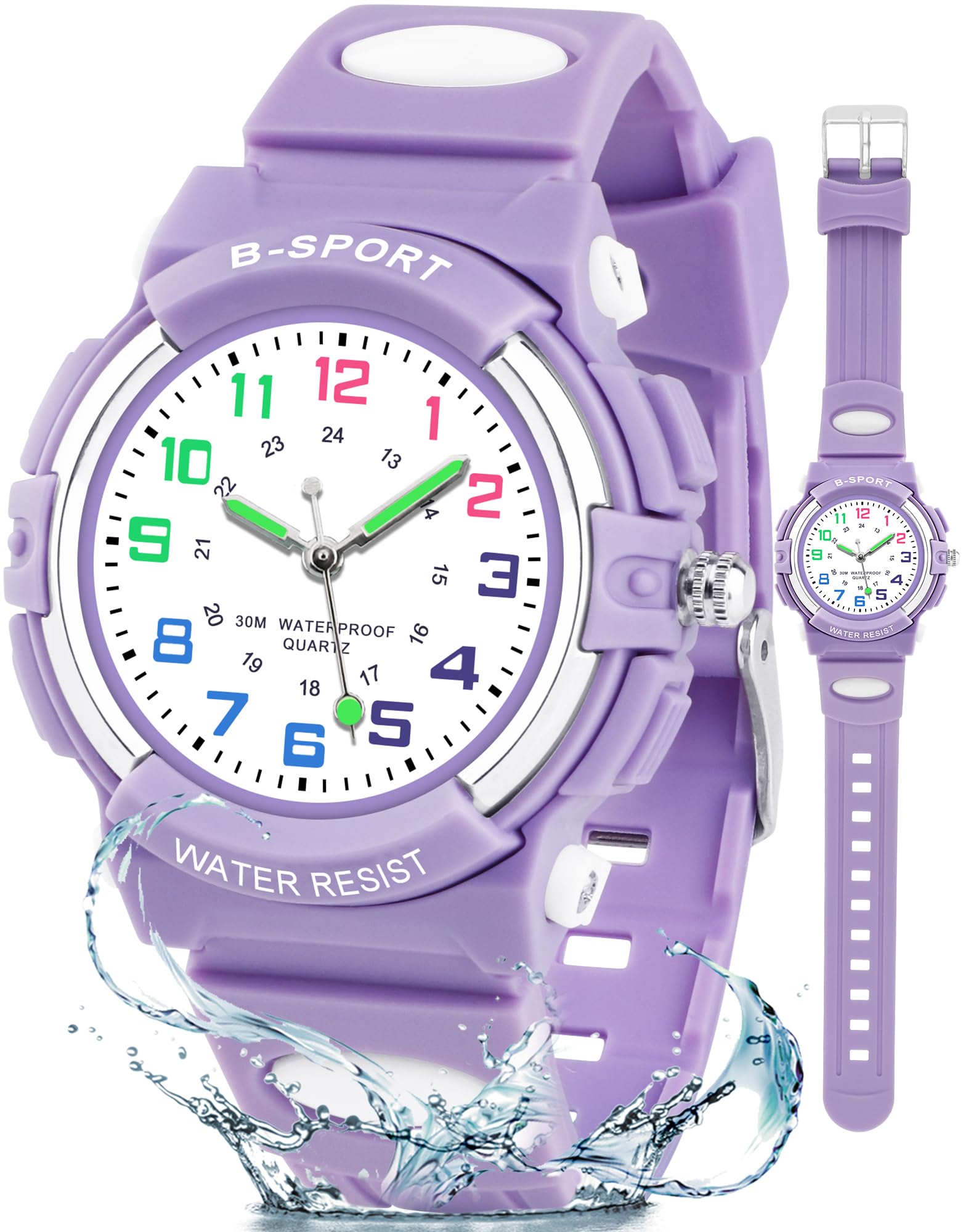 Photo 1 of Juboos Kids Analog Watch, Childrens Waterproof Quartz Watch for 5-14 Years Old Boys Girls Time Teaching Sports Outdoor Wirstwatch