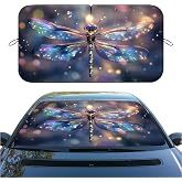Dragonfly Car Windshield Sunshade, UV Heat Reflector Sun Visor Protector, Foldable Front Window Car Sun Shade, Universal Automotive Car Accessories for SUV Truck Van,59" L X 31.5" W