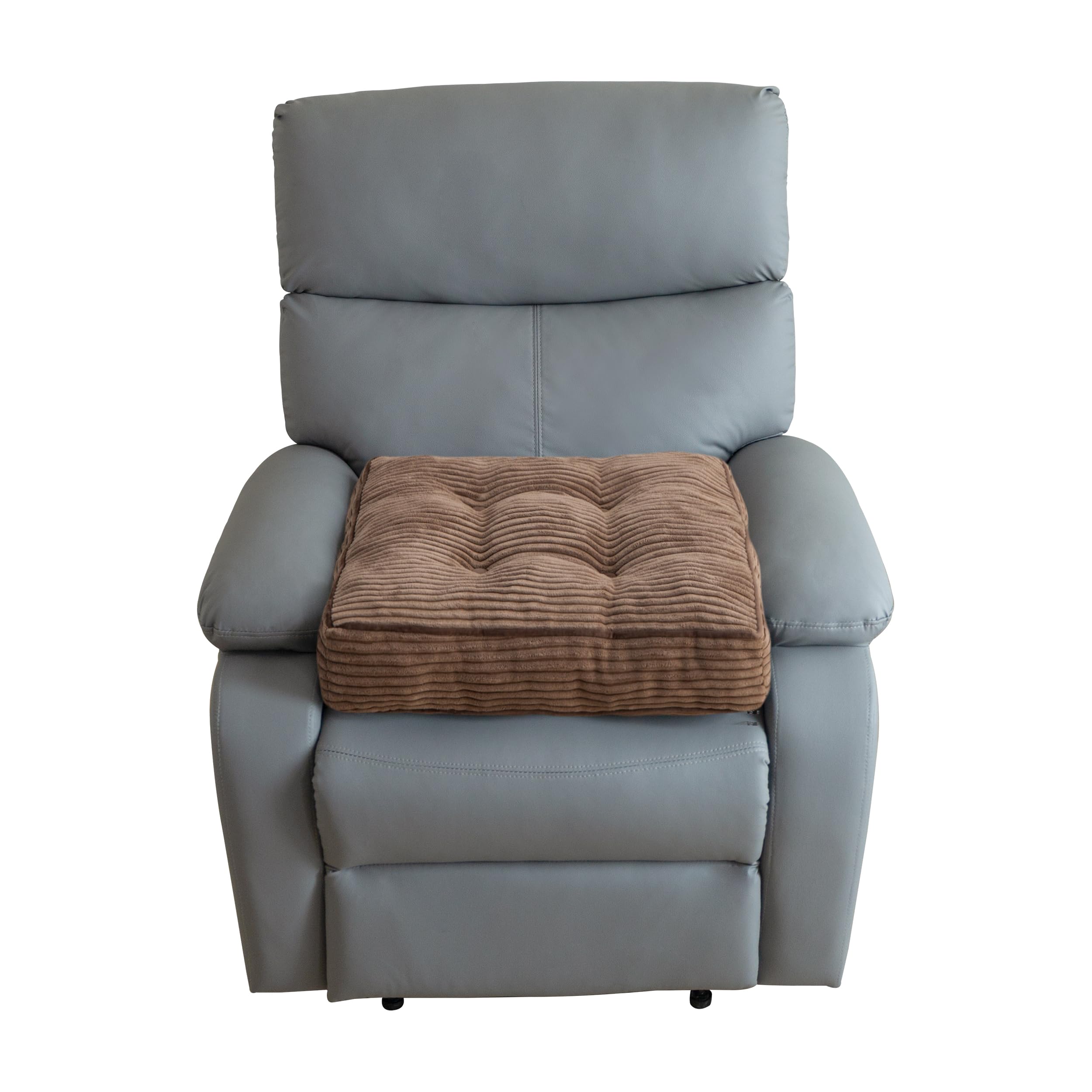 Photo 1 of Tufted Corduroy Recliner Seat Cushion for Elderly, High Density Foam Large Square Seat Cushion for Recliner Chair, Floor Pillow, Office Chair, Car, No Pressure on Thighs, 20x20x4