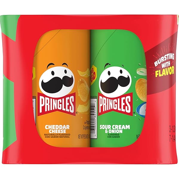 PRINGLES POTATO CRISPS CHIPS, LUNCH SNACKS, ON-THE-GO SNACKS, GRAB N’ GO, VARIETY PACK, 13.7OZ TRAY (10 CANS)