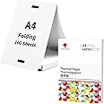 100 Sheets Phomemo Thermal Paper, A4 Fold Paper, Advance Thermal Printing, Compatible with M08F M832 M833 M835 M834 Portable Printer