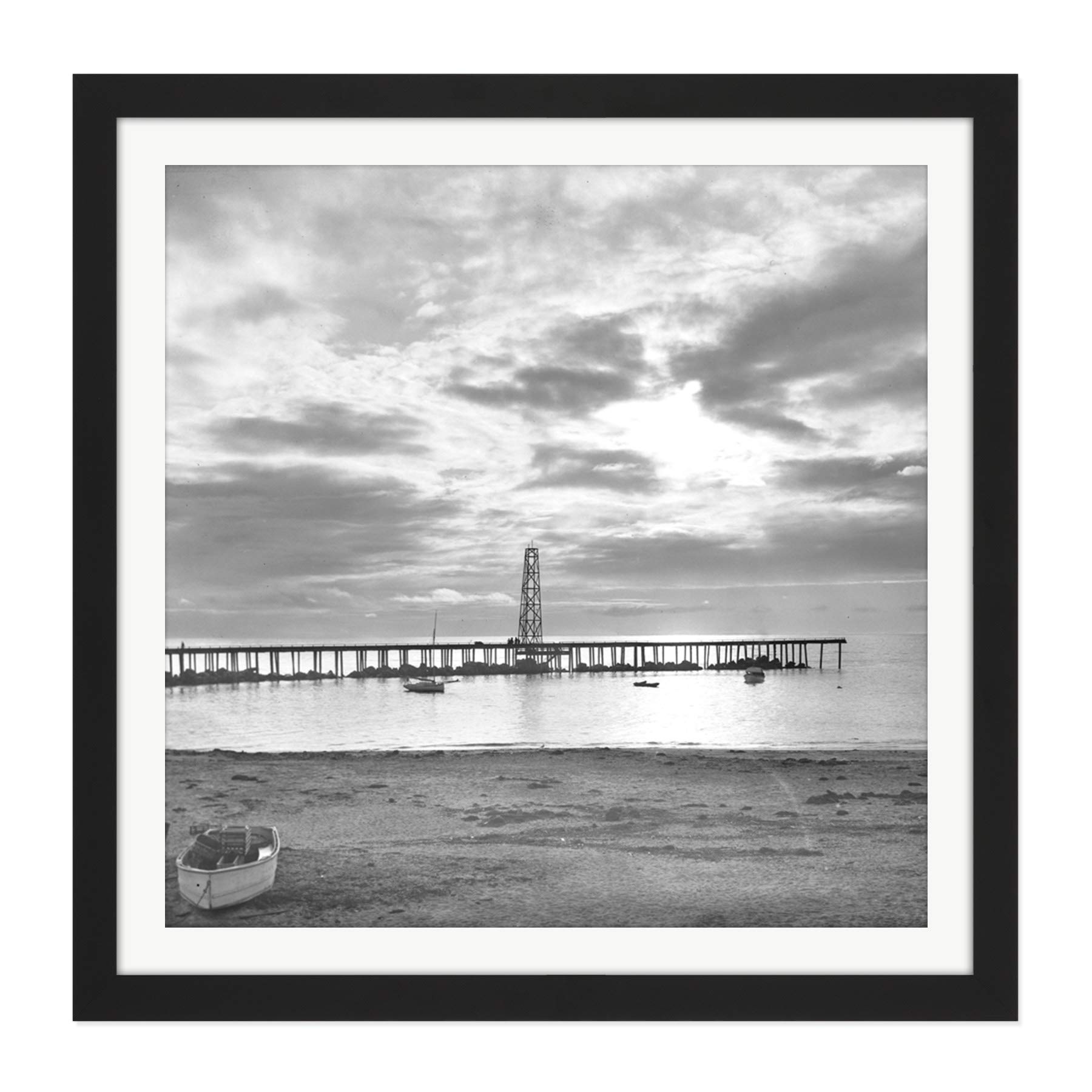 Artery8 Point Loma Coronado Beach San Diego California 1900 Square Wooden Framed Wall Art Print Picture 16X16 Inch