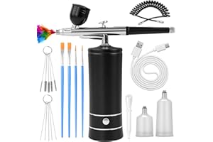 Aepto Airbrush for Nails Cordless Portable Airbrush Kit with Compressor 2 Levels 36 Psi High Pressure Rechargeable Air Brush Machine with 0.3mm Nozzle for Nail Art, Makeup, Painting, Cake Decor