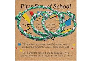 FAOYUDAWEI First Day Of School Bracelet, Matching Mommy And Me Mother Son Daughter Paracord Back To School Bracelets Wish Gift for Mom Boys Dad Girls Jewelry