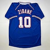 Facsimile Autographed Zinedine Zidane France Blue World Cup Reprint Laser Auto Soccer Jersey Size Men's XL