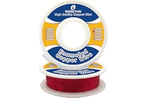 ESSMETUIN Enameled Copper Wire for Transformers Inductors, Motor, 30 AWG Magnet Wire - 50G -2Roll Temperature Rating 155℃