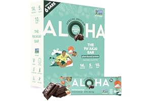 ALOHA Organic Plant Based Protein Bars | The Pa'akai Bar - Special Edition | 6 Count, 1.98oz Bars | Vegan, Low Sugar, Gluten Free, Paleo, Low Carb, Non-GMO, Stevia Free, Soy Free, No Erythritol