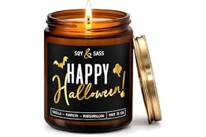 Happy Halloween Candle - Vanilla Pumpkin Marshmallow Scent, Made in USA | Vanilla, Juicy Pumpkin & Sweet Marshmallow Soy Wax