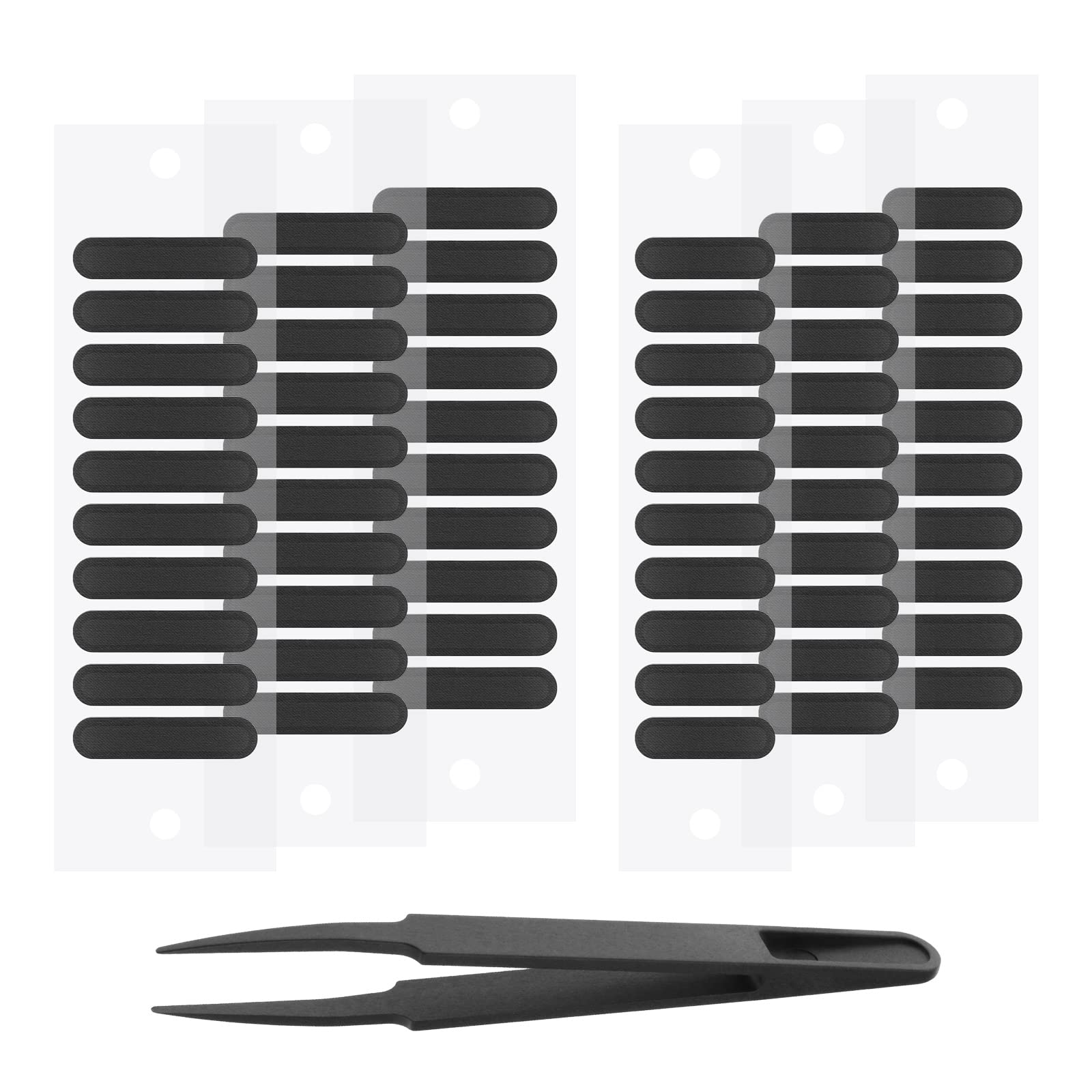 Be In Your Mind 60PCS Mobile Phone Speaker Net Stickers Dustproof Protector with Tweezer Compatible with Android Smartphone Charging Port Mesh Sticker 30PCS Short & 30PCS Long Black