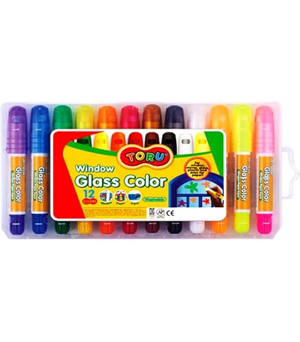 Amazon.com: Dong-a Toru Window Glass 24 Color Crayon Marker for