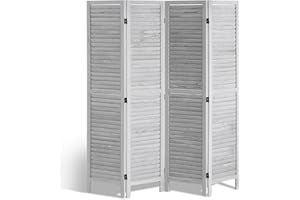VEVOR Wood Room Divider, 4 Panel Folding Privacy Screen, 66.9 Inches Tall Indoor Wooden Partition, Portable Decoration Screen