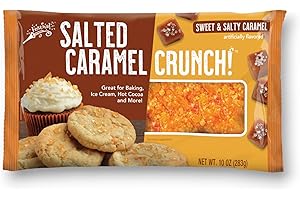 Erbies Salted Caramel Crunch Topping - Includes Crushed Salted Caramel Pieces Caramel Crunch Topping Caramel Ribbon Crunch Topping Coffee Topping Coffee Sprinkles Toppings Sugar Sauce 10 oz