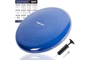 SpoxFit Wobble Cushion - Wiggle Seat with Massage Points to Support Pain Relief, Better Posture & Balance - Suitable for Kids