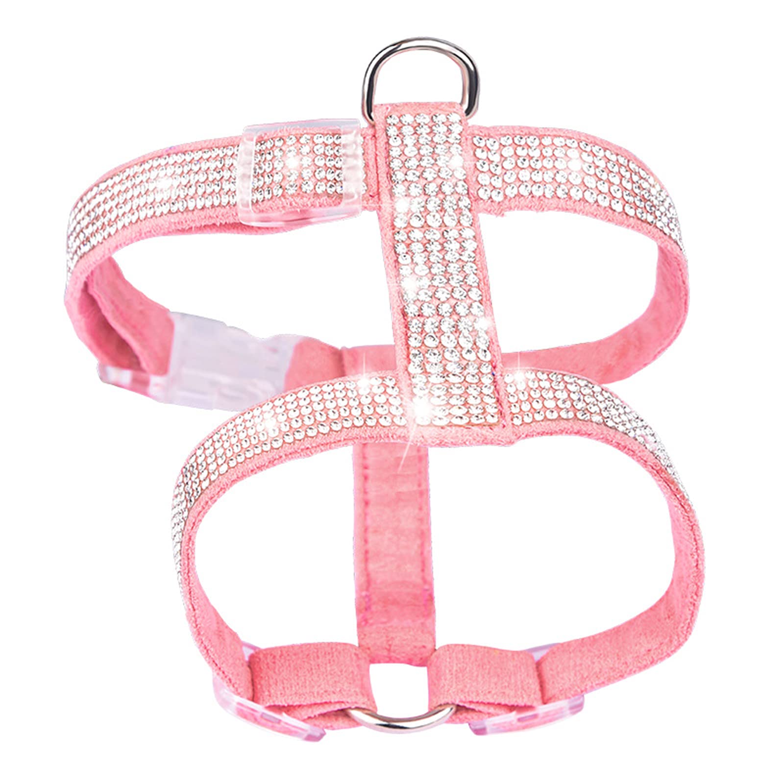 Photo 1 of Pet Harness, Bling Rhinestone Cat Harness Adjustable Cat Vest Harness Walking Harness for Puppy Small Dog Cats (S, Pink)