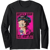 Betty Boop Red Hot Biker Betty Long Sleeve T-Shirt