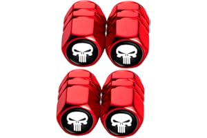 CAYBE Metal Auto Car Tire Valve Stem Caps Compatible with Skull Cars, Trucks, Bicycles, Logo All Models Wheel Cap, Air Valve Caps Styling Decoration Accessories 4pcs