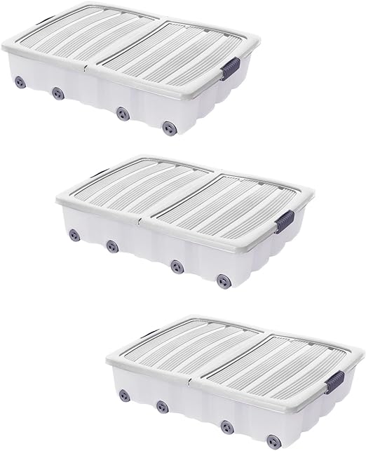 Large Under Bed Plastic Storage Drawer Container Box Wheeled Toys