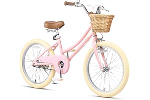 Petimini Girls Bike with Basket for 2-12 Years Old Kids, 12 14 16 18 20 Inch Bicycle with Bell Training Wheels, Multiple Colors