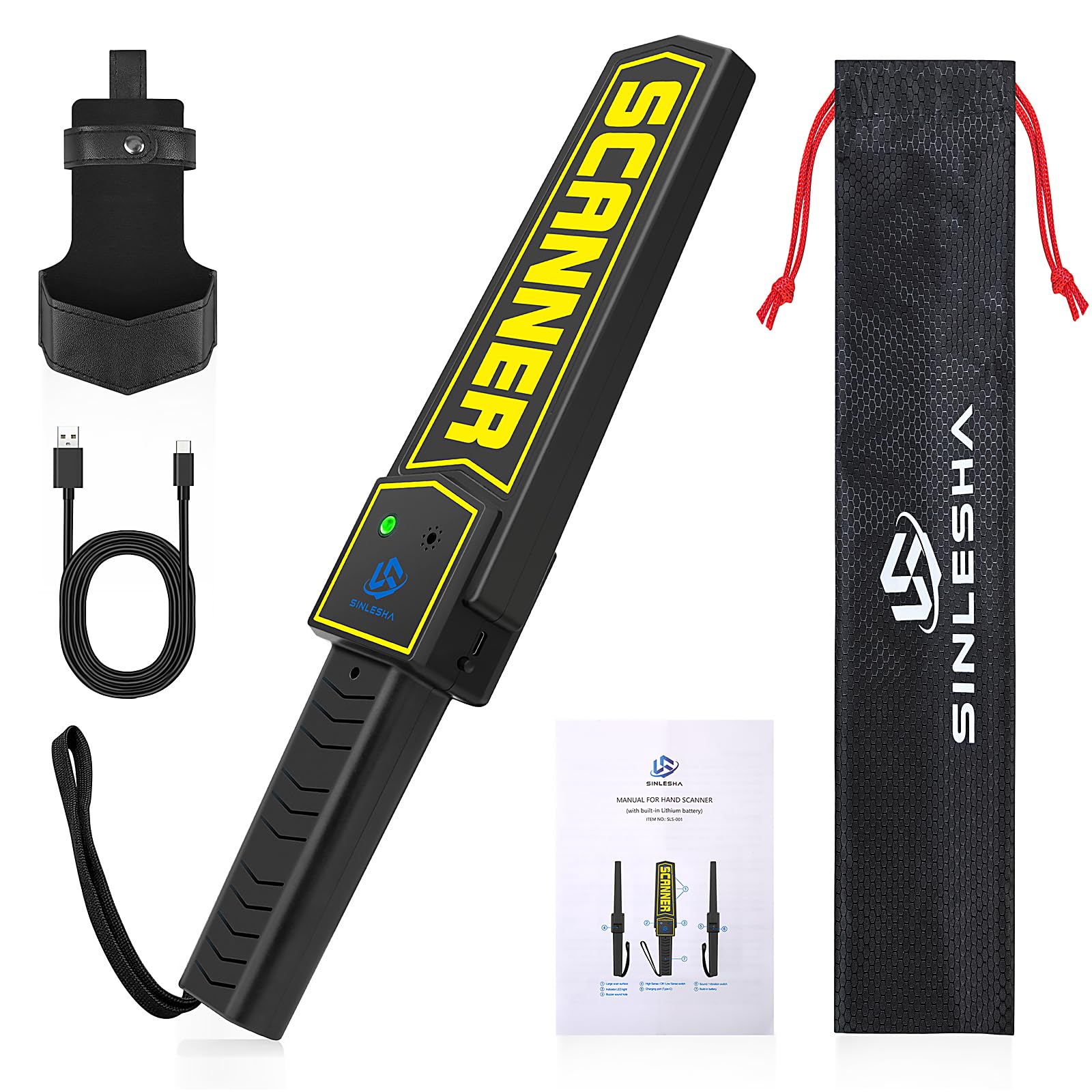 Photo 1 of *WAND ONLY* SINLESHA Handheld Metal Detector Wand Rechargeable, High-Sensitivity Security Detector, for Security Inspection, Detect Various Metal Objects, Nails, Weapons, Knives (with Built-in Battery)