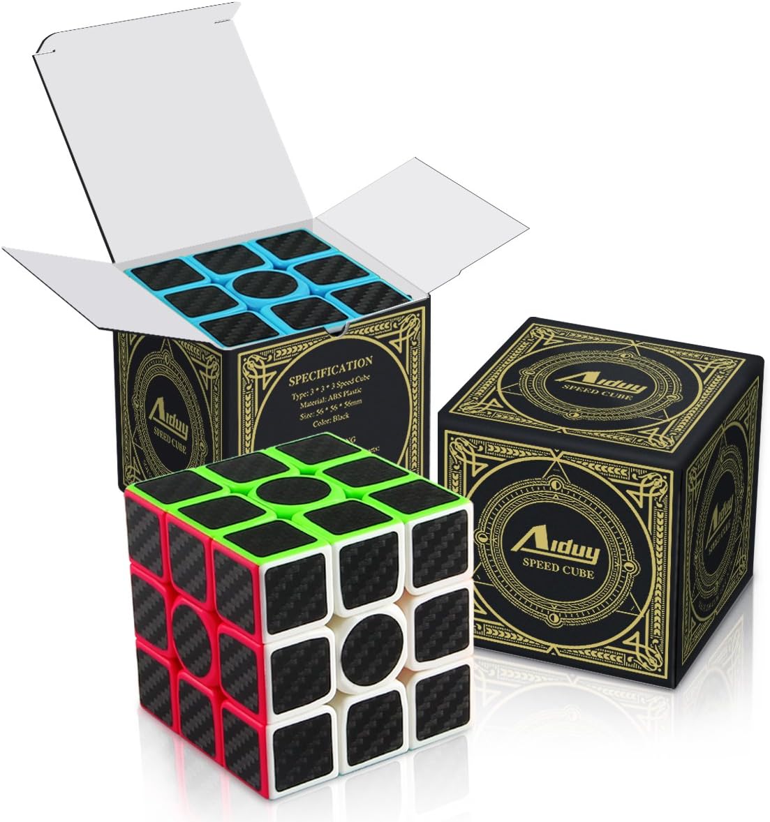 Aiduy 3x3x3 Speed Cube Carbon Fiber Sticker for Smooth Magic Cube ...
