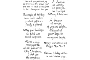 DIYology Christmas Sentiment Clear Stamps for Card Making Verses Rubber Stamps Xmas Sayings Silicone Stamps for Scrapbooking Photo Gift Tags and Other Paper Crafts Decoration
