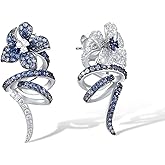 Santuzza 925 Sterling Silver Gemstone Fancy Dangling Stud Earrings for Women