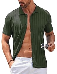 COOFANDY Men's Summer Shirt Short Sleeve Button Up