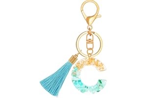 TTYY Alphabet Initial Letter Keychain for Women gift To Little Girls Tassel Butterfly Pendant Key Ring for Backpack