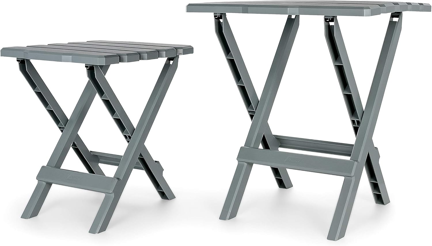 Camco Adirondack Portable Outdoor Folding Side Table - Perfect for The Beach, Camping, Picnics, Cookouts and More - Weatherproof and Rust Resistant - Gray (21032): Automotive