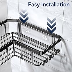 YASONIC Corner Adhesive Shower Caddy, with Soap